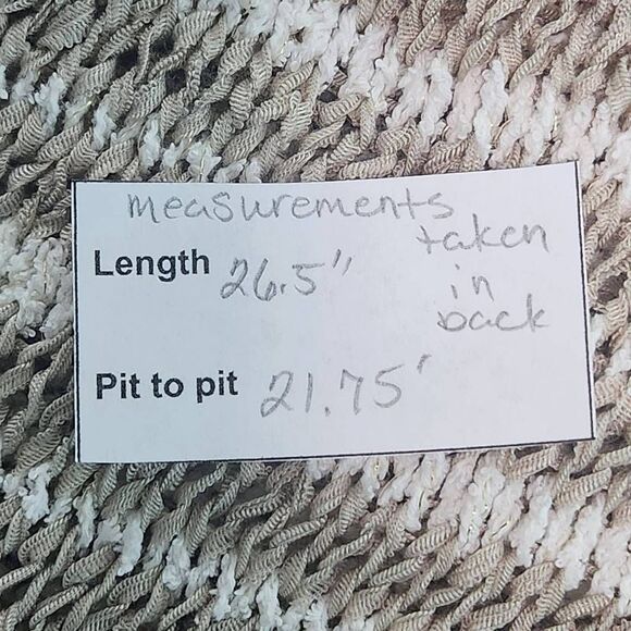 Soft Surroundings Tan and White Stripe Knit Cardigan Sweater Size Petite Small - Picture 9 of 9